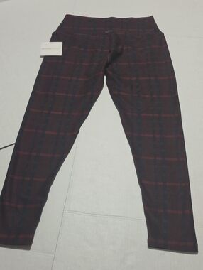 Beyond Yoga Burgundy Plaid Leggings Xl/Tg